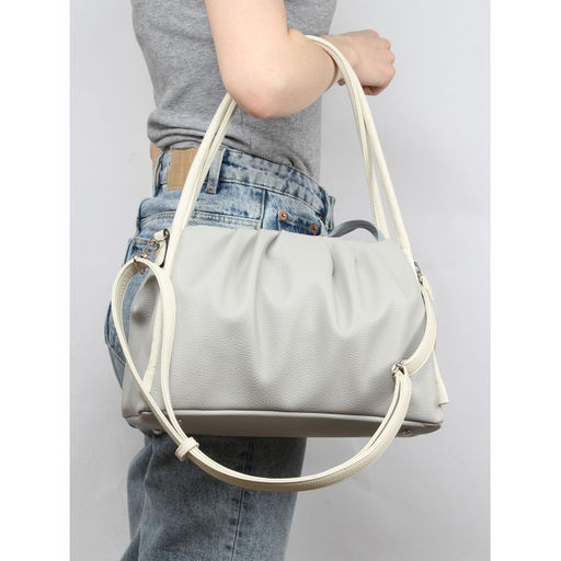 Сумка женская искусственная кожа ADEL-309, 1 отд/плеч рем, серый/беж св флотер 259820 - Adelia фото 5