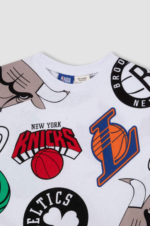 Футболка NBA Current Teams для мальчиков с круглым вырезом и короткими рукавами - Defacto фото 9