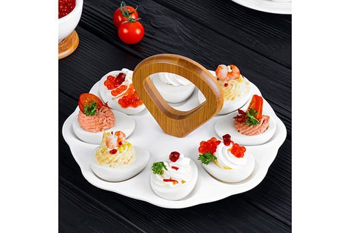 Тарелка д/фарш. яиц 21*21*10,5 см ХВ + 2 дер. ручки - Elan gallery фото 15