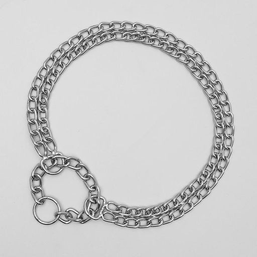 Ошейник - полуудавка металлический двухрядный, 70 см, толщина проволоки 3 мм - Пижон фото 4