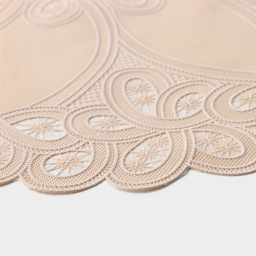 Цена за 12 шт. Салфетка ажурная «Цветок», d=38 см, бежевая