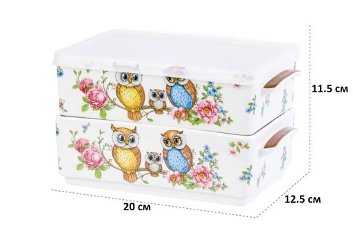 Набор 2 блюд д/холодца 800 мл 20*12,5*11,5 см Совушки NEW BONE CHINA - Elan gallery фото 3