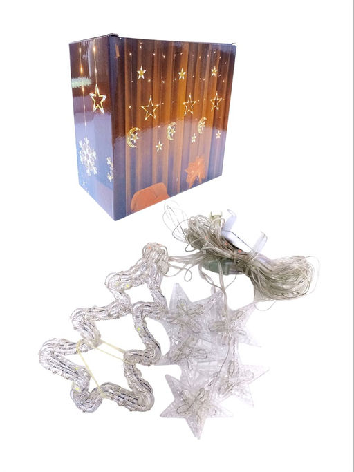 Эл. гирлянда диодная "Елки 5 бол. + звезды 5 мал." (Н-5) цветная, мягкий пластик, в коробке