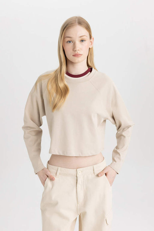 Крутая футболка свободного кроя с длинными рукавами - Defacto фото 3