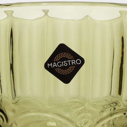 Бокалы для вина Magistro «Ла-Манш», 250 мл, 8×15.5 см, стекло, набор 2 шт., зелёные