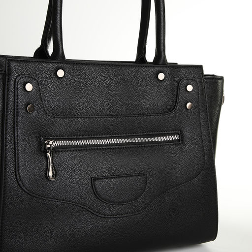Сумка женская тоут, на молнии, цвет чёрный - Simaland фото 4