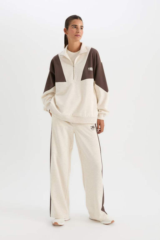 DeFactoFit NBA Широкие брюки с надписью NBA Широкие брюки стандартного размера из плотной ткани  фото 3