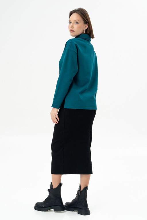 Базовый джемпер из мягкого хлопкового трикотажа Футер 2-х нитка - Solo mio фото 9