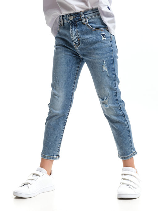 Детские джинсы 33-Е1014 синий - Mini maxi фото 5