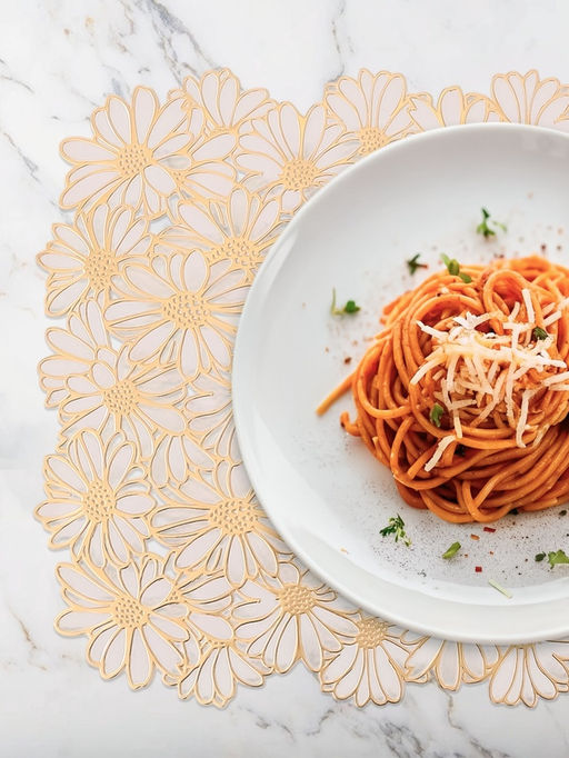 Цена за 2 шт. Салфетка сервировочная на стол Доляна, 45×30 см, бело-золотая