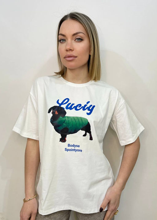 K12479 Футболка OVER SIZE (плотный хлопок) БЕЛЫЙ