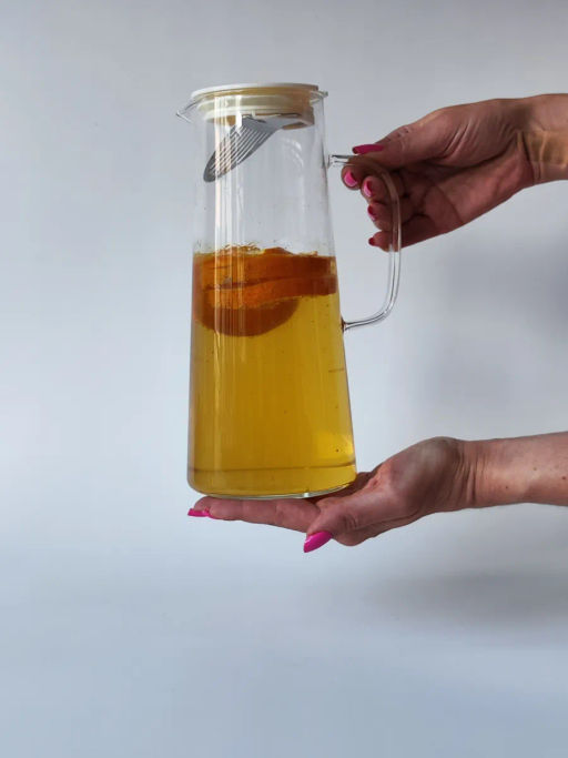 Кувшин с крышкой-ситом, стекло 1400 мл, графит  - BESTCOFFEE фото 6