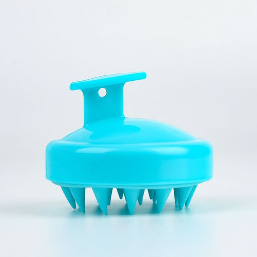 Щётка - массажёр для мытья головы, 8×8×6 см, голубая