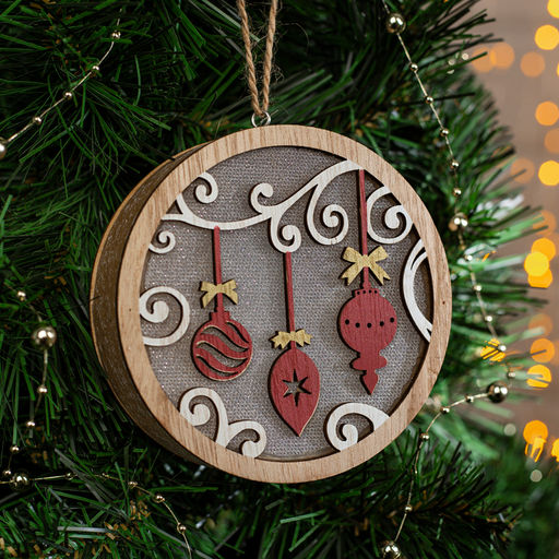Ёлочная игрушка Новогодние игрушки, 11х11х3 см, 4 LED, от батареек АААх2, свечение тёплое белое - Luazon lighting фото 2