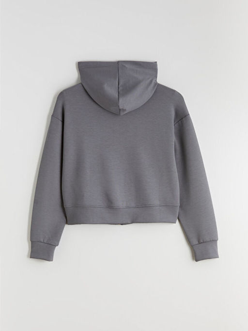 Kap??onlu Kad?n Fermuarl? Sweatshirt