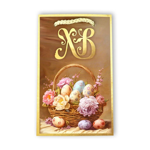 Цена за 3 шт. Пакет подарочный под кулич «Пасха», яйца, 10×16×10 см