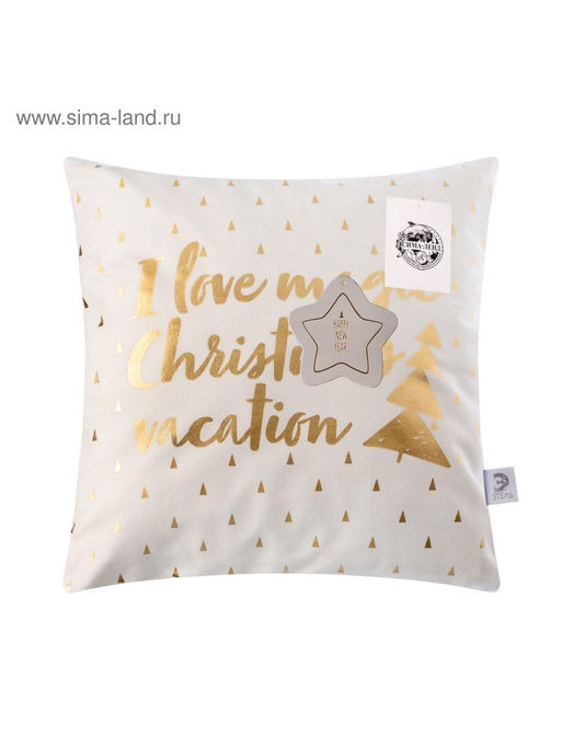 Наволочка декоративная новогодняя Этель. Magic Christmas 40?40 см, 100% п/э, велюр