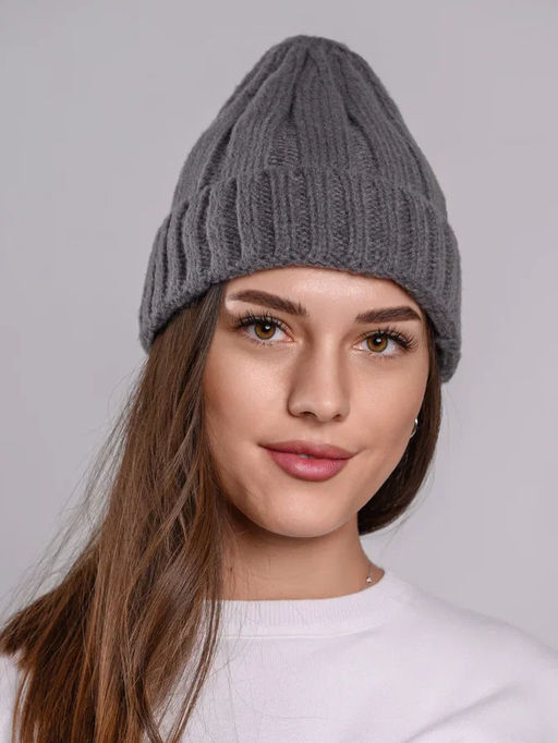 Базовая шапка бини с отворотом - Pretty mania фото 4