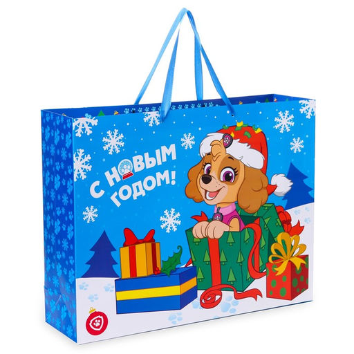 Пакет подарочный ламинированный, 31 х 40 х 11 см С Новым Годом!, Щенячий патруль - Paw patrol фото 2