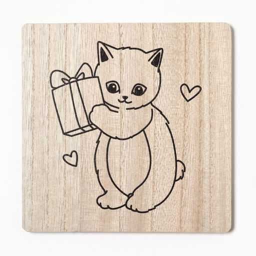 Кухонный набор «Котик»: подставка 15×15 см, прихватка 17×17 см