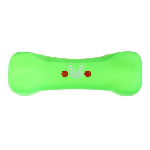 Цена за 12 шт. Пенал школьный Calligrata Кость на молнии, силиконовый, неоновый салатовый  фото 2