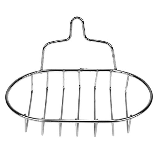 Мыльница хромированная настенная овальная, на присоске "Овал" 9,5х15х8,5см, на присоске (Китай)