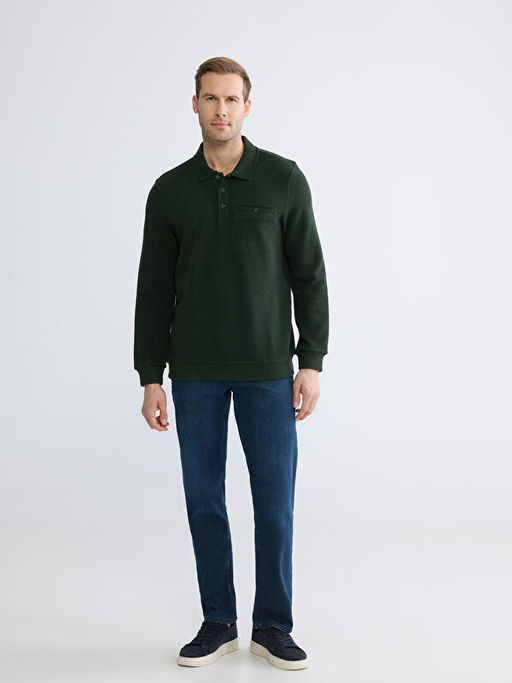 Polo Yaka Erkek Sweatshirt