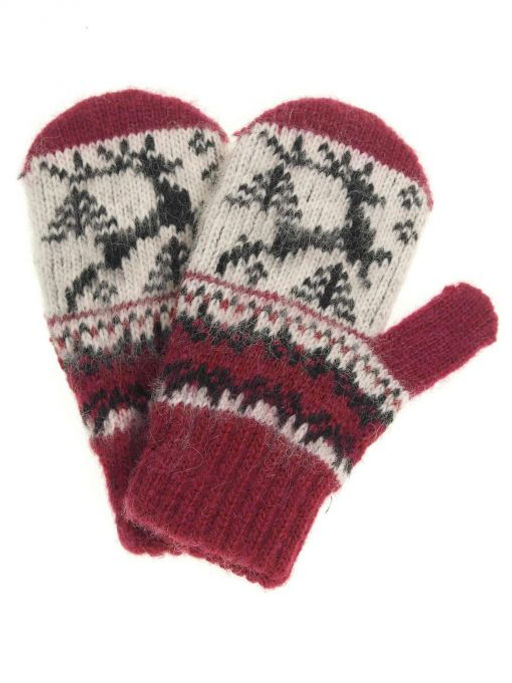 Варежки детские "Олень" с вставкой 0610-1
