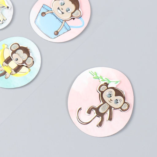 Наклейка картон 2 слоя Мартышки 17х12 см - Simaland фото 2