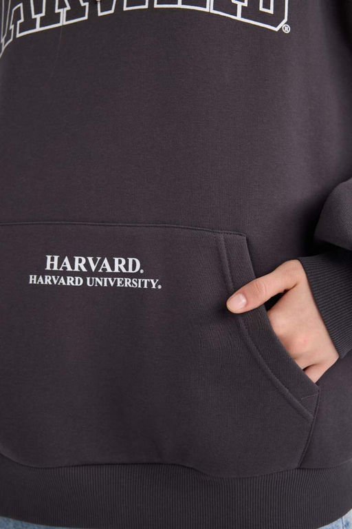 Толстовка оверсайз с капюшоном и карманами Harvard University - Defacto фото 5
