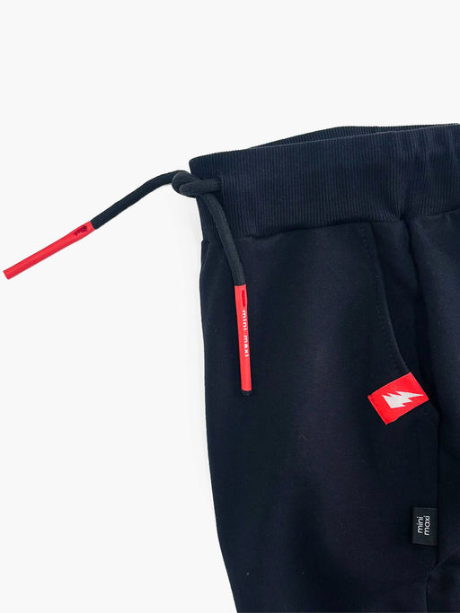 Брюки для мальчика штаны спортивные 22-0509 черный|красный - Mini maxi фото 8