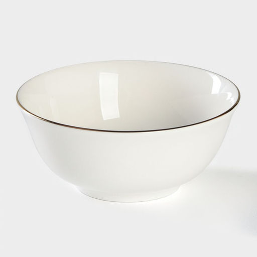 Соусник «Золотая линия», 240 мл, d=10.5 см, фарфор, белый