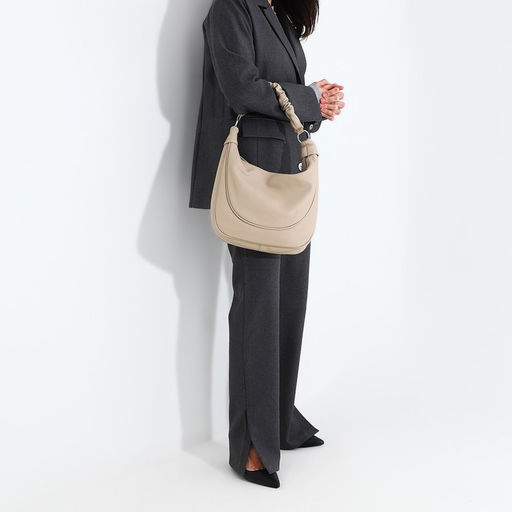 Сумка-мешок на молнии, наружный карман, длинный ремень, цвет бежевый - Simaland фото 8