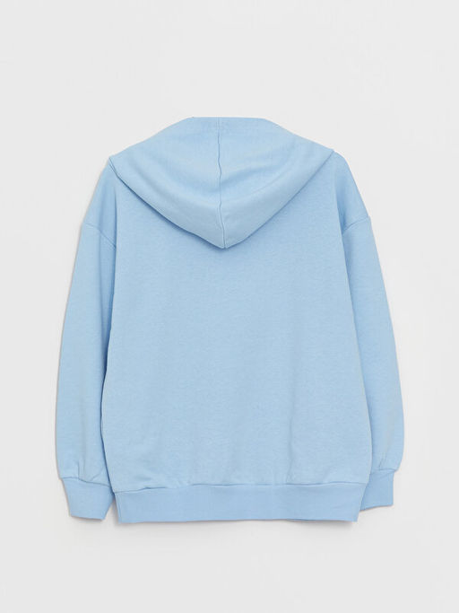 Bask?l? Uzun Kollu K?z ?ocuk Hoodie - Waikiki фото 2
