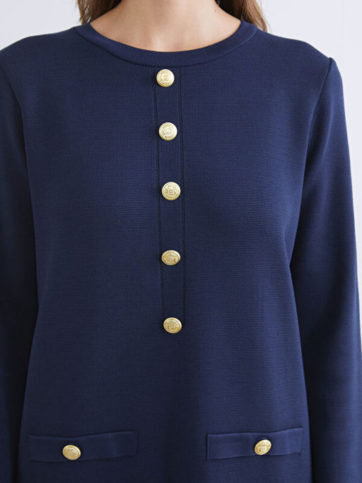 Bisiklet Yaka Triko Elbise