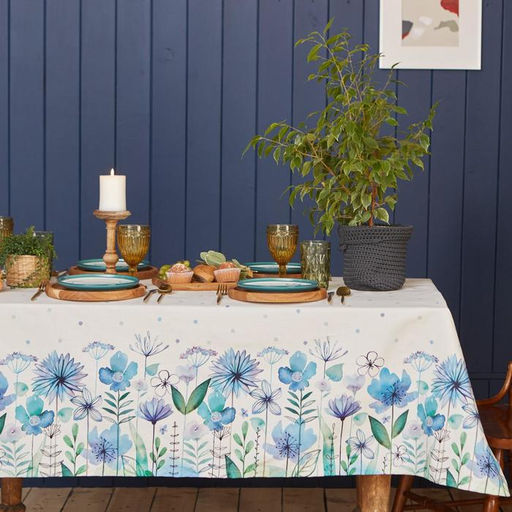 Скатерть Этель. Незабудки, 149?220 см, 100% хлопок, саржа 190 г/м?