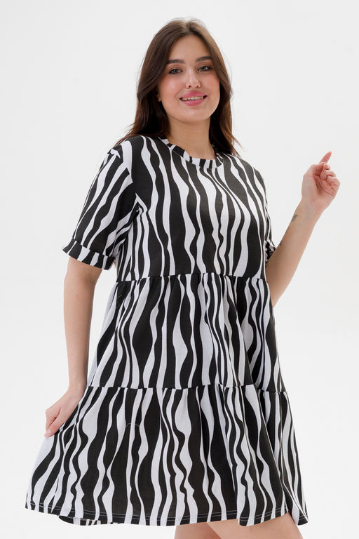 Платье женское из кулирки Бохо зебра макси - Амадэль фото 5