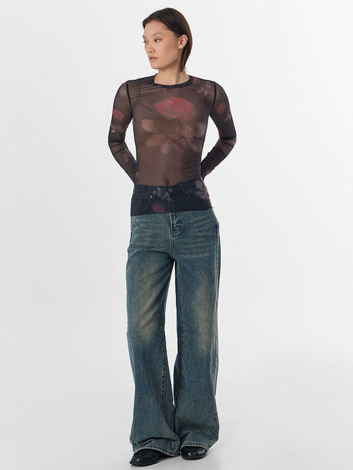 Джемпер женский черный из сетки - Mark formelle фото 3