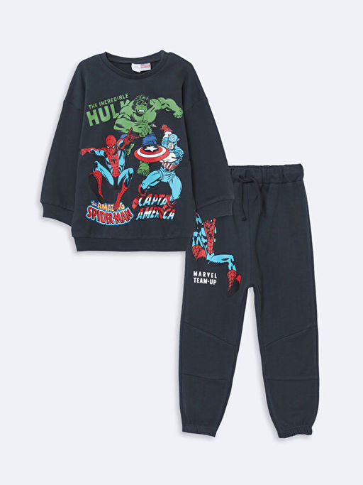 Spider-Man Bask?l? Erkek ?ocuk Sweatshirt ve E?ofman Alt 2li