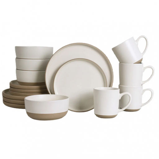 Набор столовый JEWEL Латте 16 предметов (керамика) арт. ПС0007-53