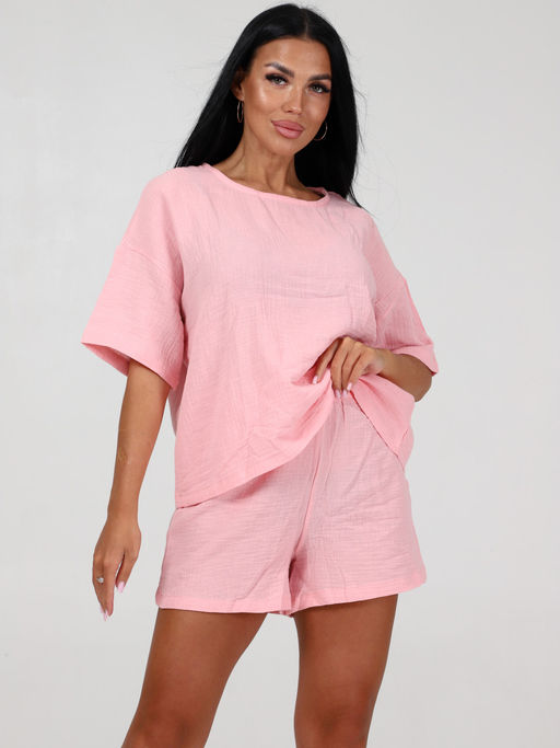 575 ПИЖАМА (шорты) (Розовый)