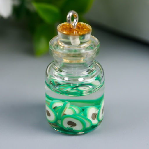 Цена за 5 шт. Подвеска для творчества стекло, пластик «Фрукты в колбе», 2.8×1.5 см, МИКС