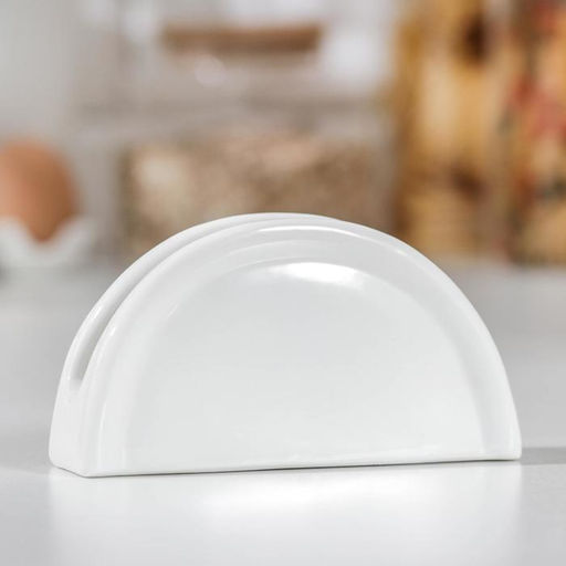 Салфетница керамическая Классика, 11,53,56 см, цвет белый