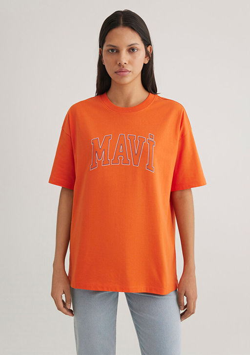 Mavi Logo Bask?l? Turuncu Tisort  фото 3