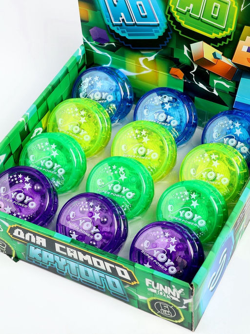 Цена за 12 шт. Йо-йо Для самого крутого, цвета МИКС, в шоубоксе - Funny toys фото 2