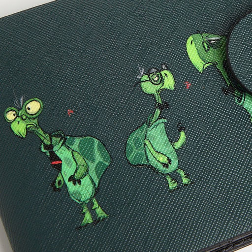 Кошелёк детский «Черепахи», маленький, на кнопке, зелёный