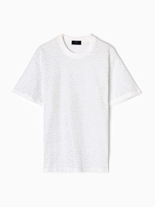 Футболка со стразами женская MIST, белая, размер S