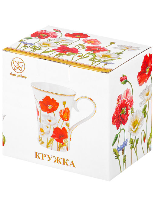 Кружка 400 мл 13*9*12 см Маки фарфор NEW BONE CHINA - Elan gallery фото 34