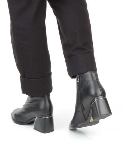 04-Z4229R BLACK Ботильоны демисезонные женские (натуральная кожа, натуральная байка)