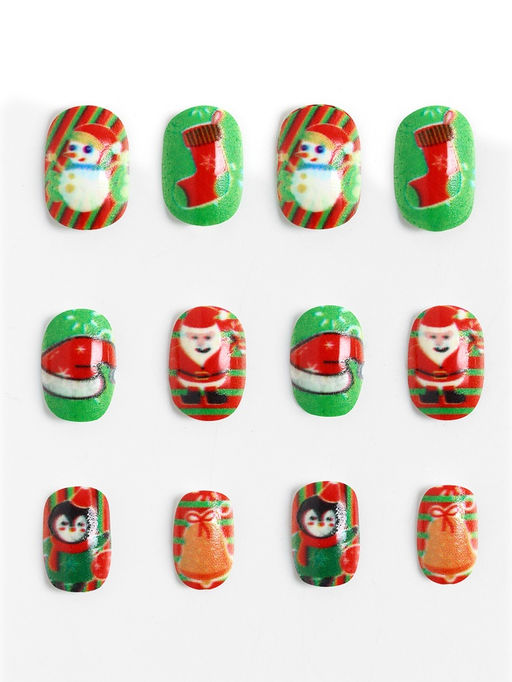 Детские накладные ногти на новый год «Новогодние подарки», 12 шт.